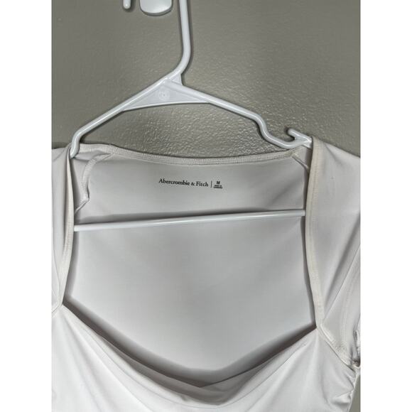 Abercrombie & Fitch White Ruched Classy Womens Bodysuit Size Medium - Picture 3 of 4
